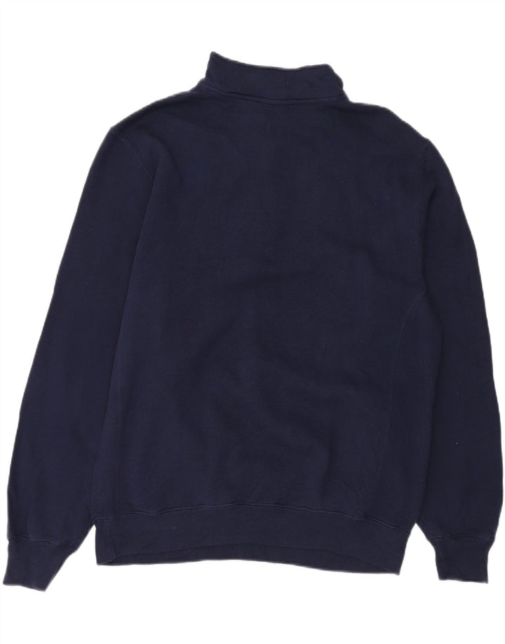 RUSSELL ATHLETIC Felpa da uomo con collo con zip, maglione grande, cotone blu navy