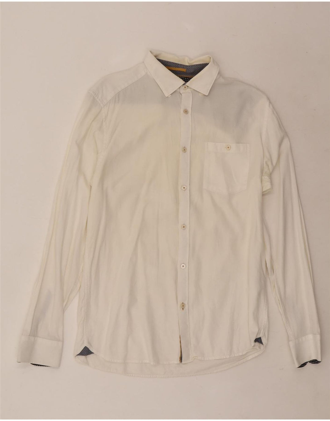 Camicia da uomo Ted Baker taglia 3 cotone bianco medio