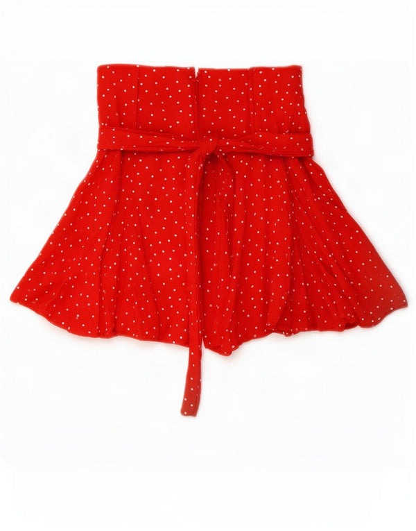 Pantaloncini a vita alta da donna Zara UK 4 XS W24 viscosa maculata rossa
