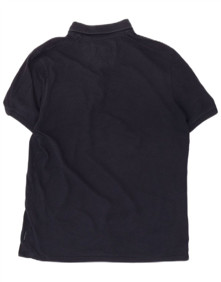TED BAKER Mens Polo Shirt Size 3 Medium Navy Blue Cotton