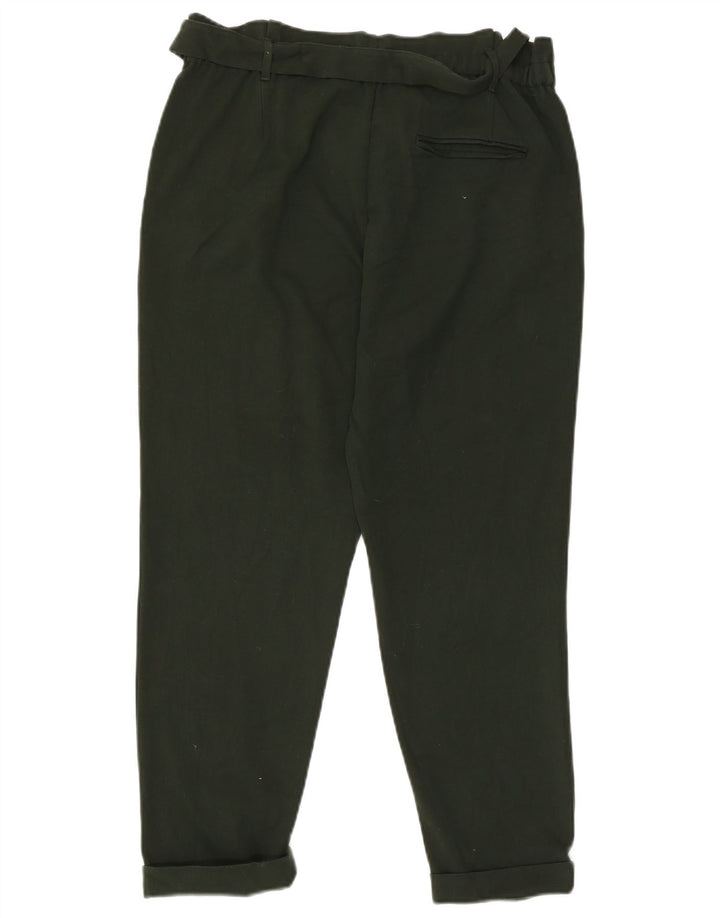 Pantaloni corti affusolati da donna Zara grandi W34 L25 poliestere verde