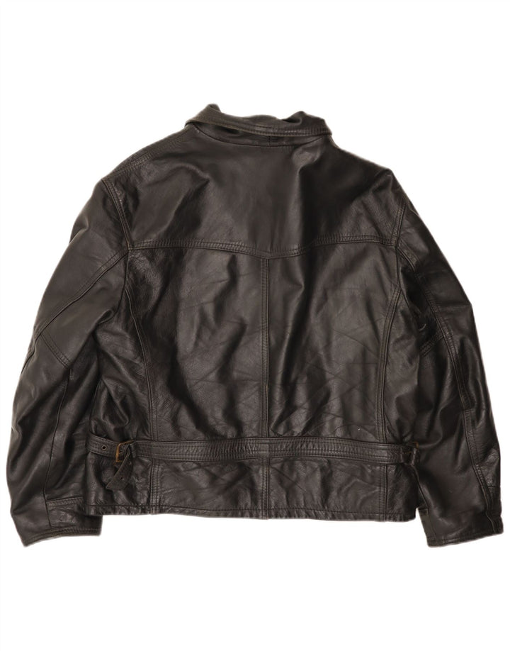 Giacca in pelle vintage da uomo UK 42 XL in pelle nera