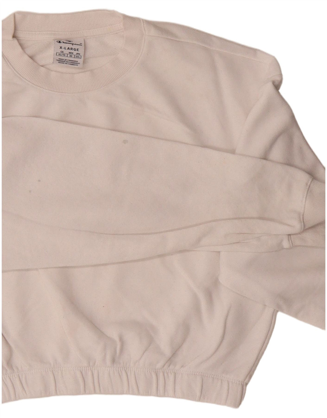 Felpa corta da donna CHAMPION UK 18 XL Cotone bianco