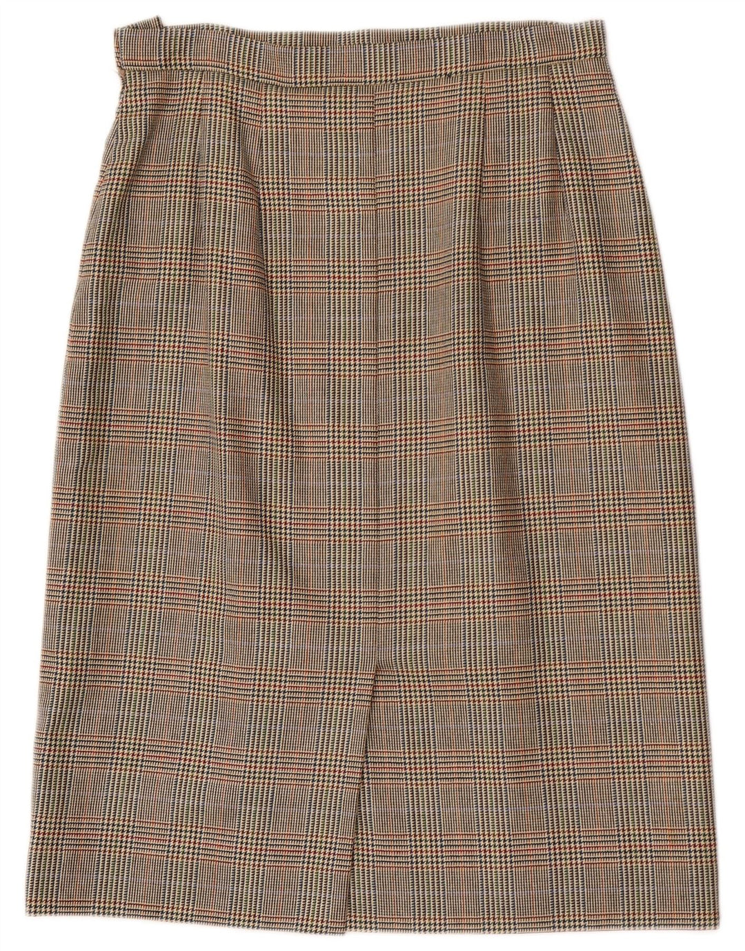 Gonna dritta da donna Aquascutum W32 grande pied de poule marrone