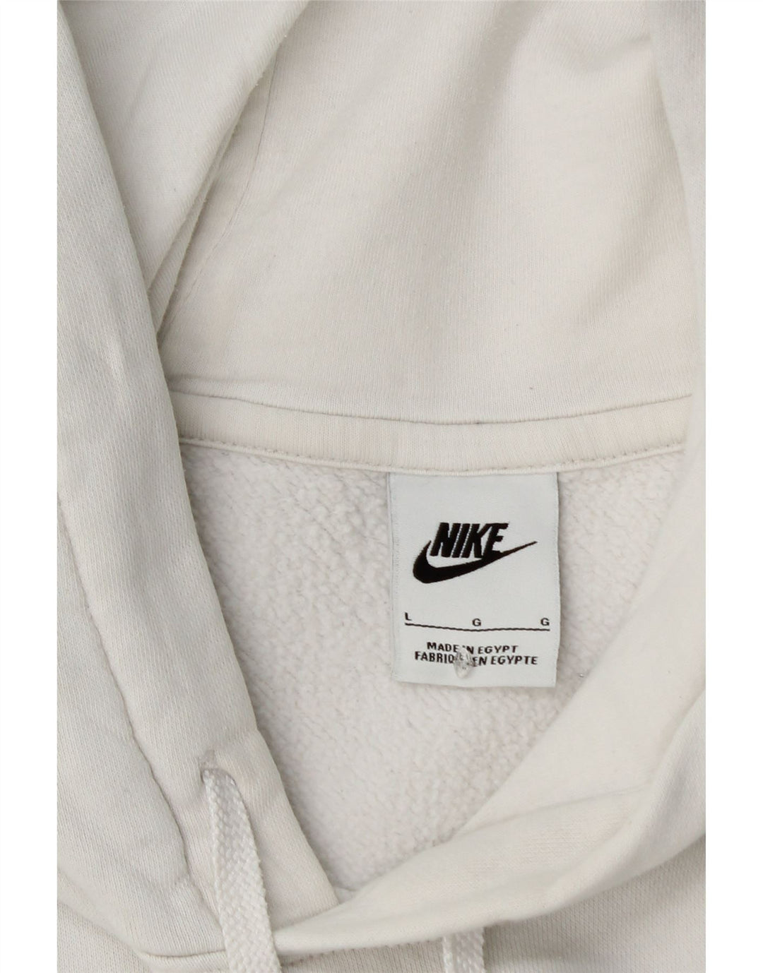 Felpa con cappuccio grafica da uomo NIKE grande in cotone bianco