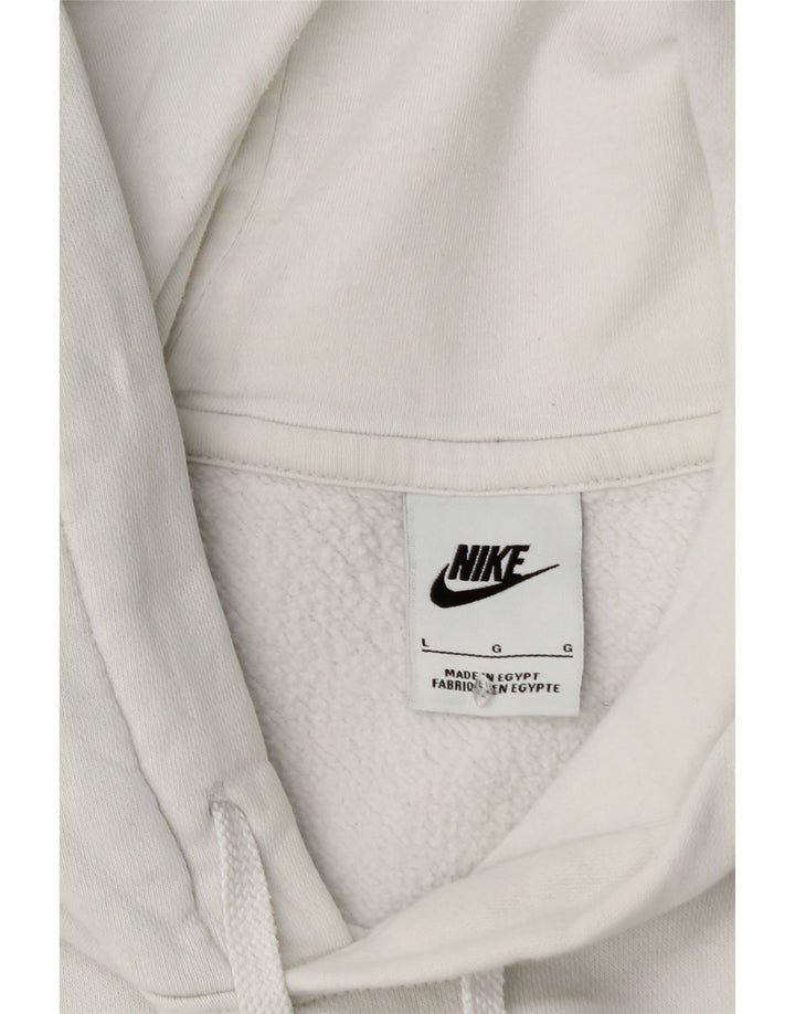 Felpa con cappuccio grafica da uomo NIKE grande in cotone bianco