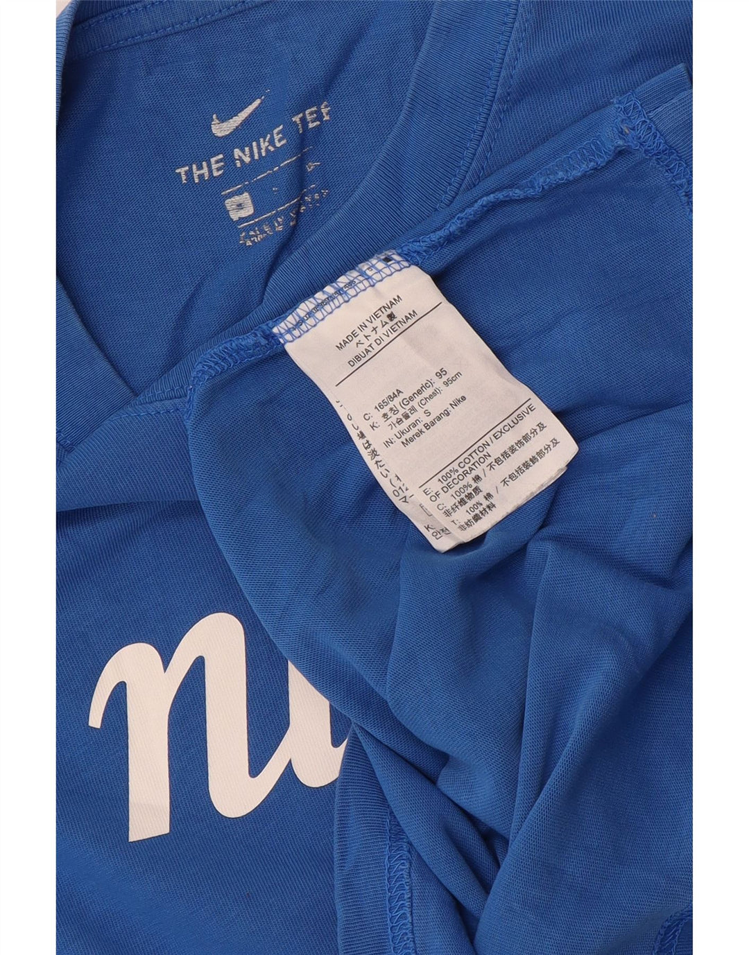 T-shirt grafica da uomo Nike Top Small in cotone blu