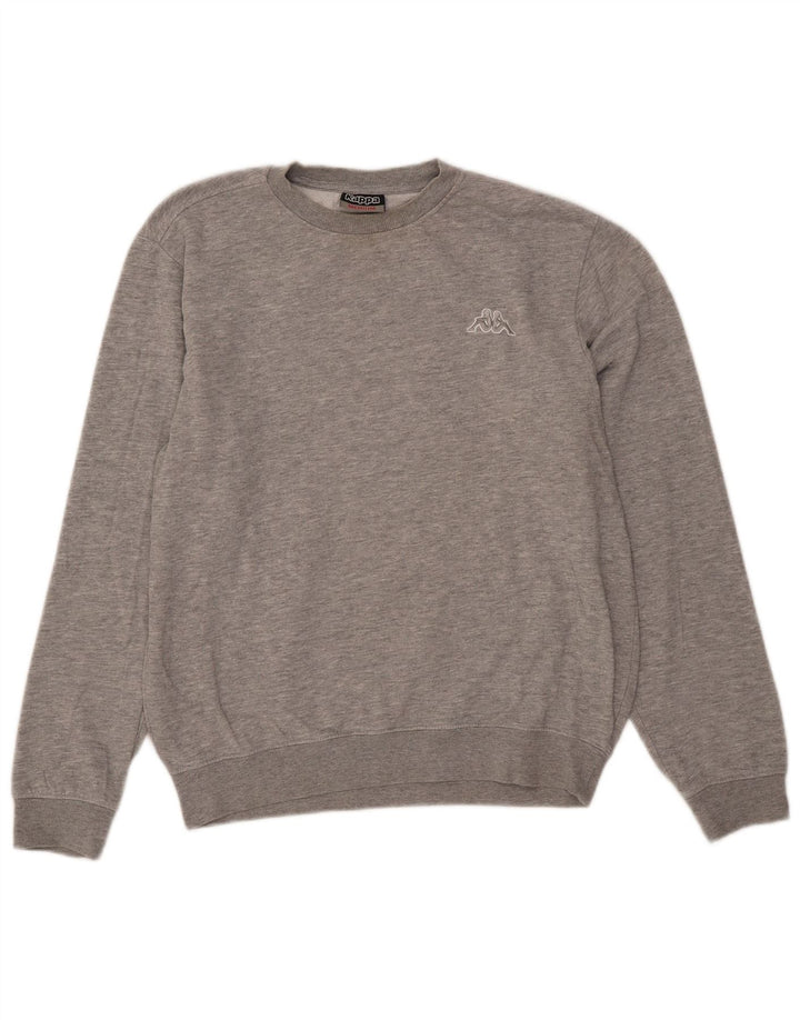 Felpa Kappa da uomo in cotone mélange grigio medio