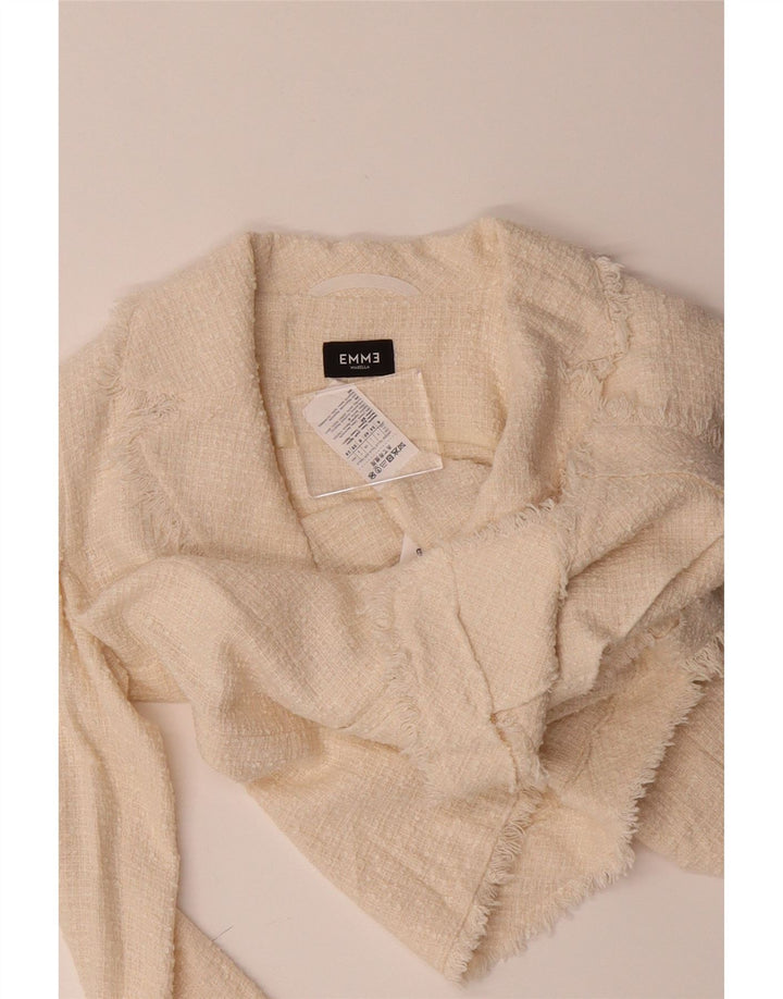 MARELLA Womens EMME 2 Button Blazer Jacket UK 8 Small Off White Cotton