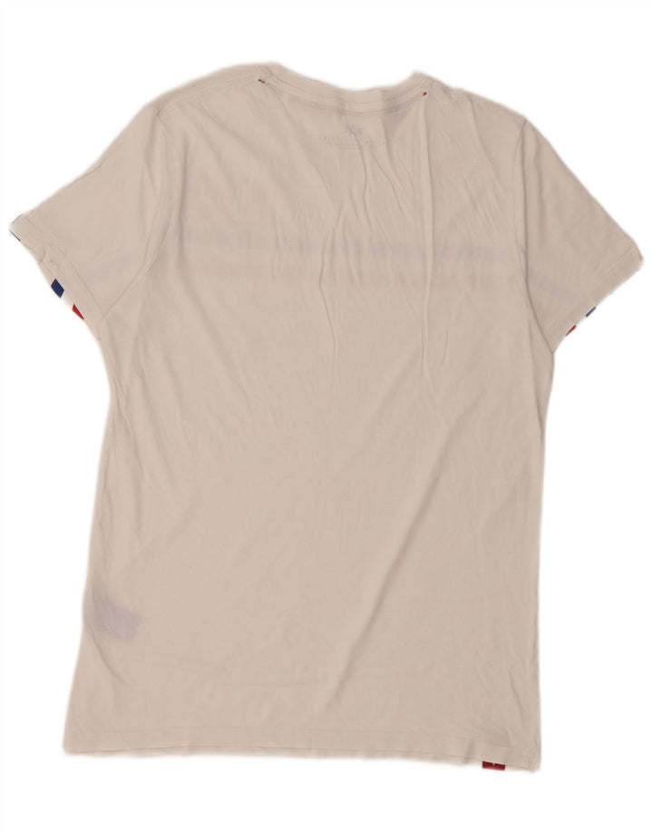 T-shirt grafica da uomo Alpha Industries Top in cotone a righe bianche medie