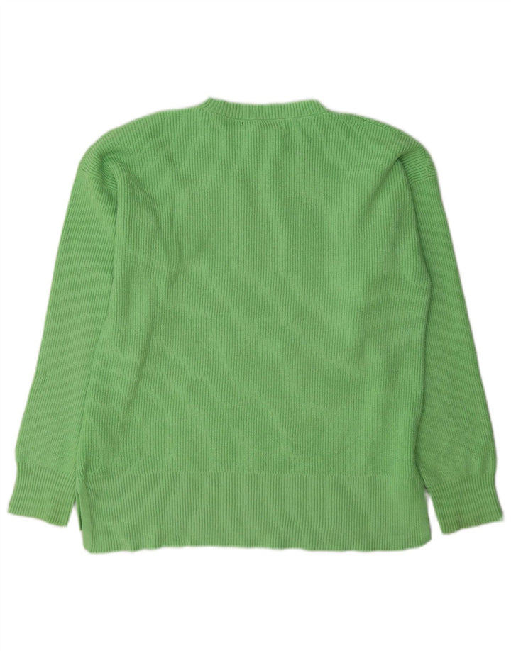 Maglione maglione girocollo da donna Marks & Spencer UK 14 Viscosa verde medio