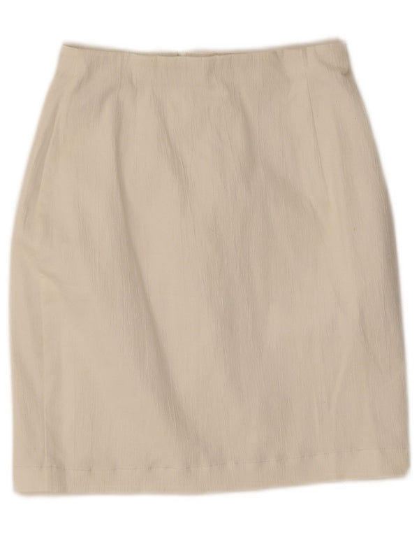 Mini gonna a tubino da donna Marks & Spencer UK 10 piccola W25 poliestere bianco