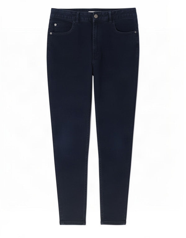 Jeans skinny da donna Marks & Spencer UK 10 piccoli W27 L25 cotone blu navy