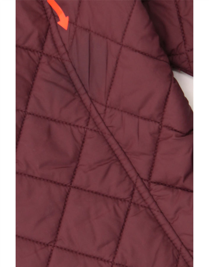 TOM JOULE Womens Quilted Jacket UK 12 Medium Burgundy Polyamide Vintage Tom Joule and Second-Hand Tom Joule from Messina Hembry 