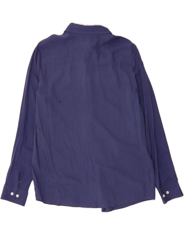 ORVIS Womens Shirt US 10/12 Medium Blue Silk