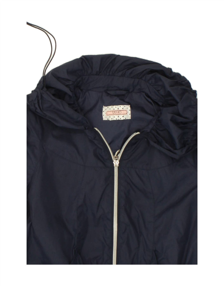 LIU JO Girls Rain Jacket 7-8 Years Navy Blue Polyamide Vintage Liu Jo and Second-Hand Liu Jo from Messina Hembry 