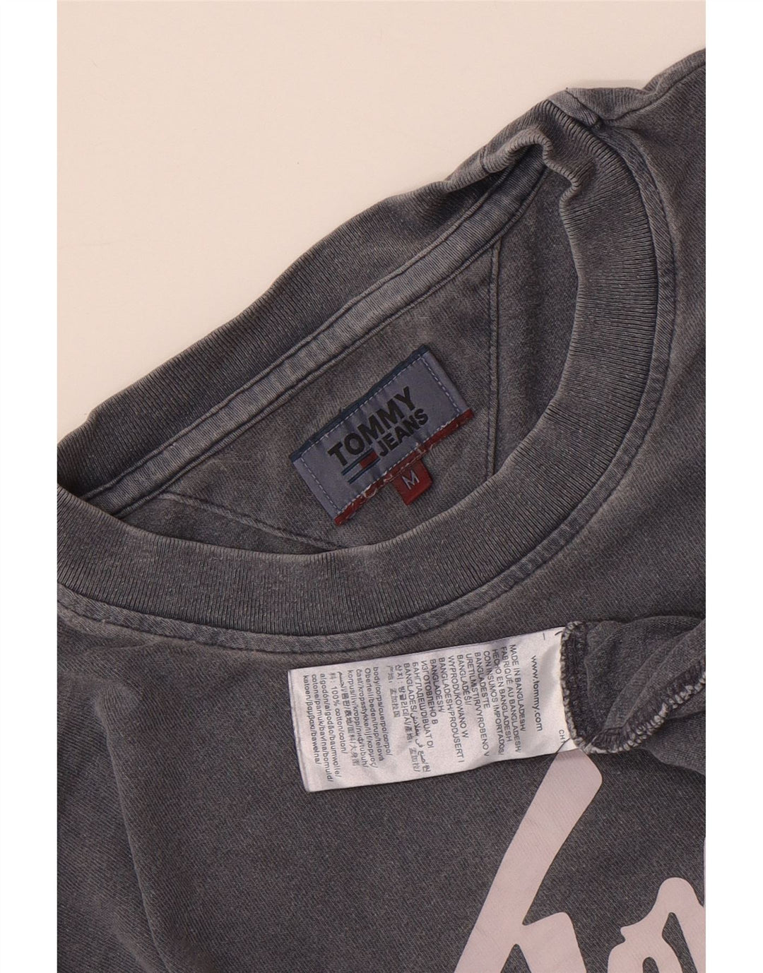 TOMMY HILFIGER T-shirt grafica da uomo Top in cotone grigio medio