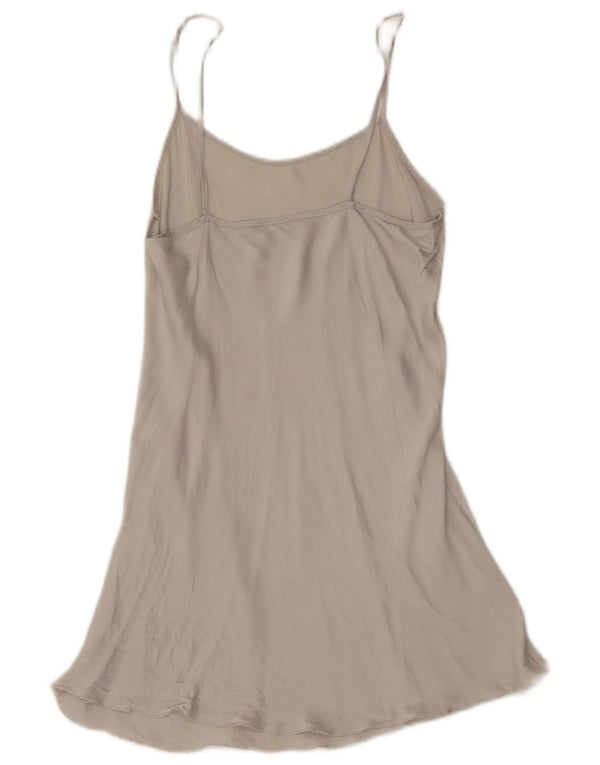 Abito sottoveste vintage da donna UK 10 piccolo grigio