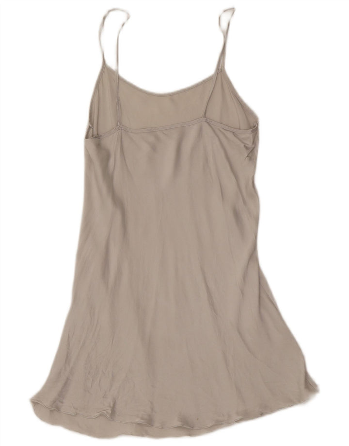 Abito sottoveste vintage da donna UK 10 piccolo grigio
