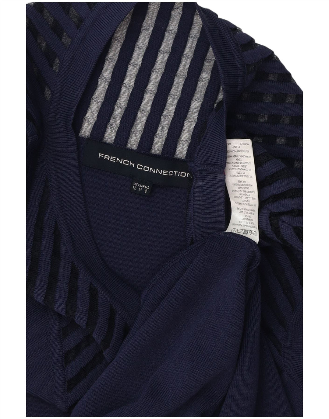 FRENCH CONNECTION Abito da donna a trapezio UK 12 Viscosa medio blu navy