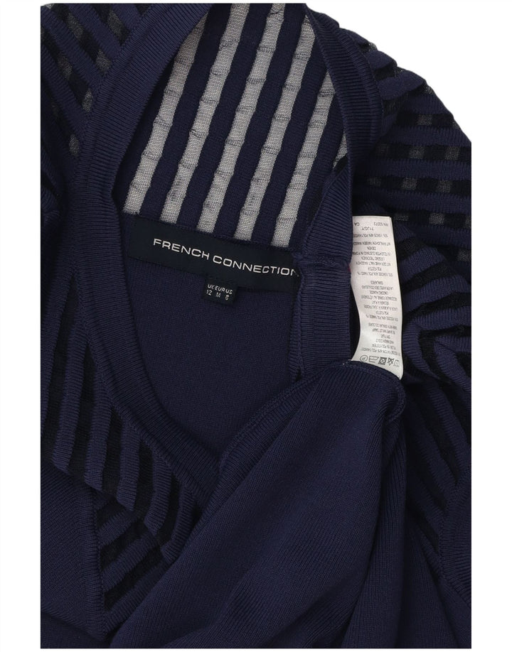FRENCH CONNECTION Abito da donna a trapezio UK 12 Viscosa medio blu navy