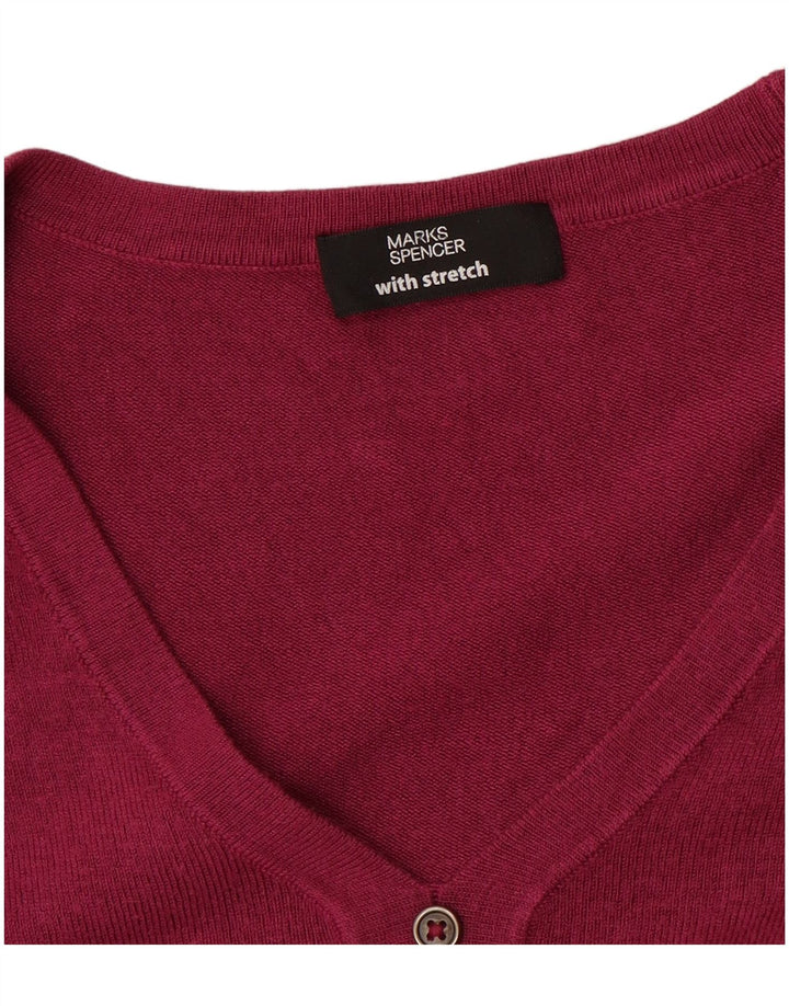 Maglione maglione con scollo a V da donna Marks & Spencer UK 14 Rosa medio