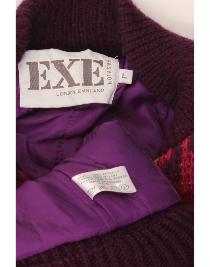 Maglione cardigan da donna con motivo astratto EXE UK 16 grande multicolore