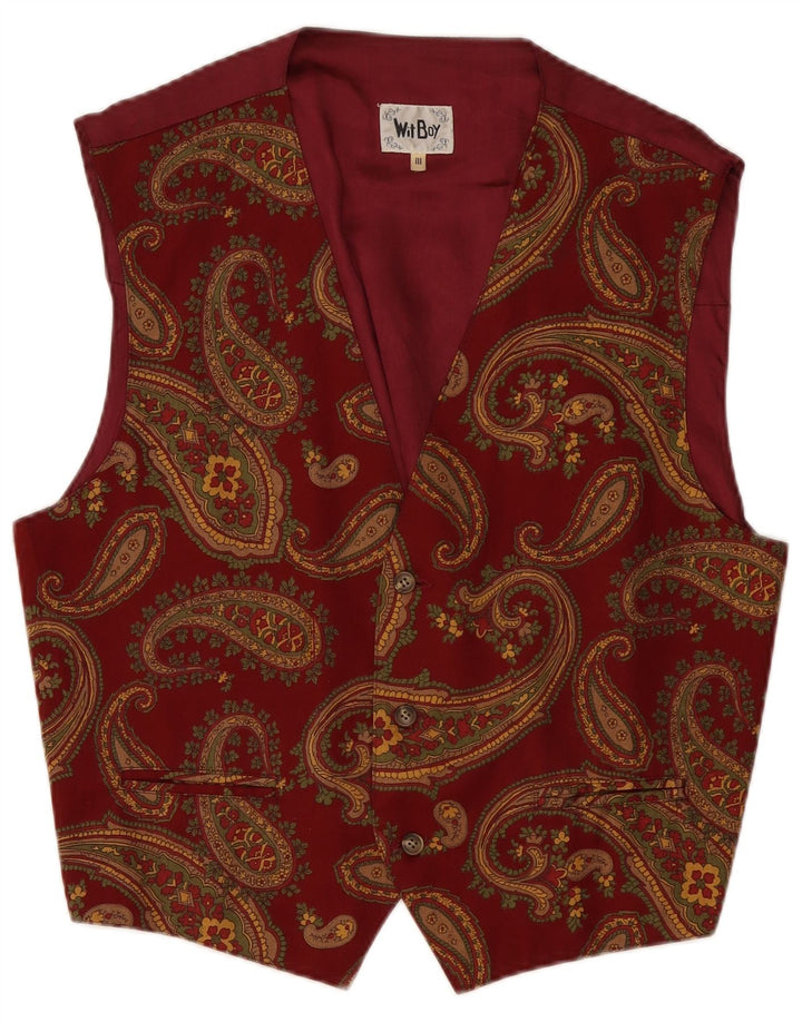 Gilet da uomo Wit Boy in viscosa Paisley bordeaux medio