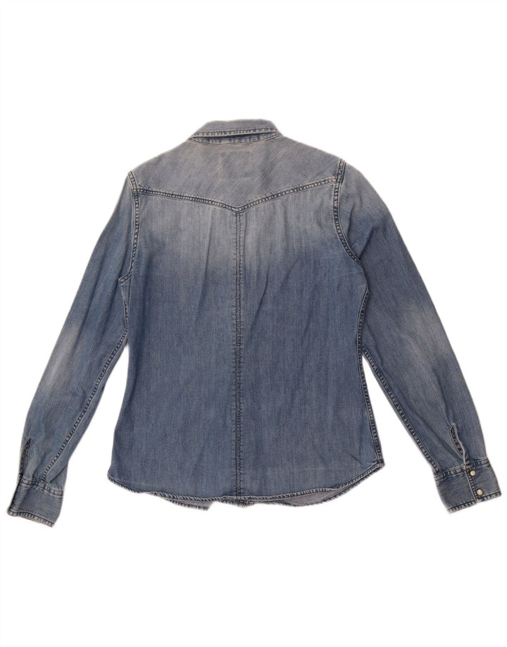 Camicia di jeans da donna American Eagle Outfitters UK 14 Blu medio