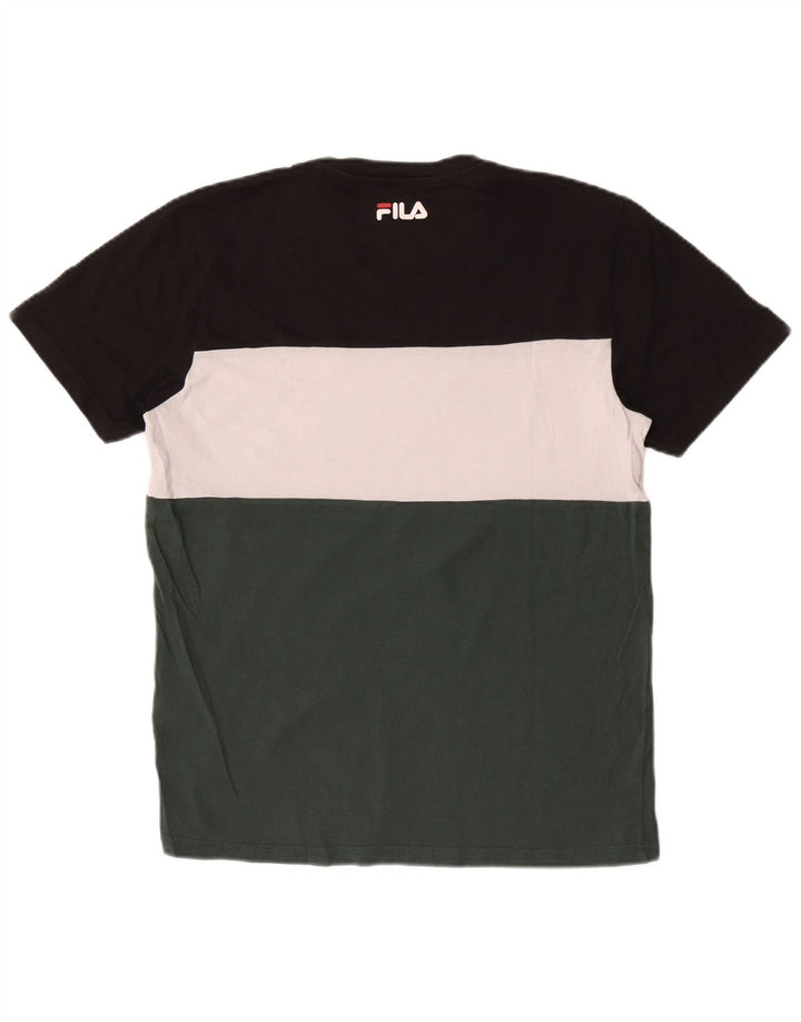 T-shirt grafica da uomo Fila Top in cotone color block medio multicolore
