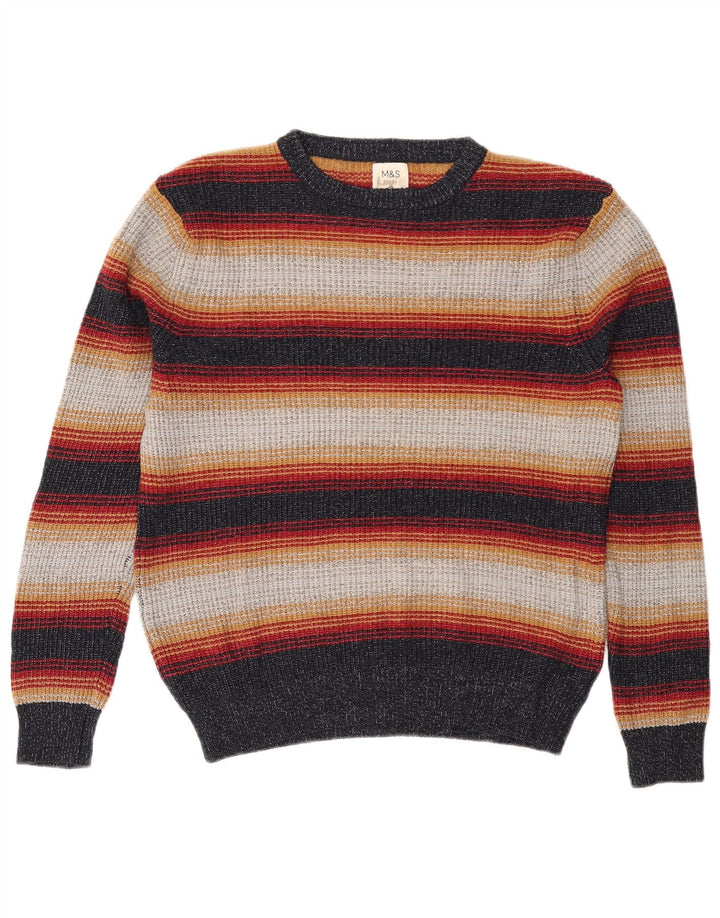 Maglione maglione girocollo da uomo Marks & Spencer a righe medie multicolore