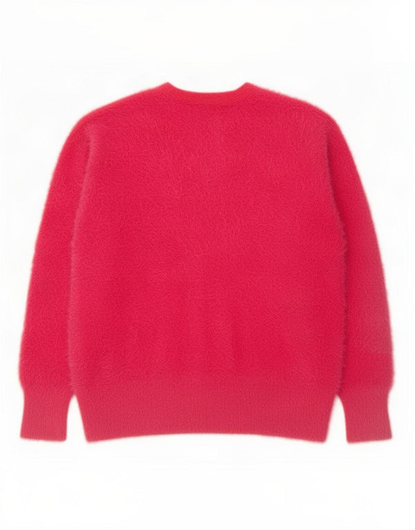 Maglione da donna con scollo a V Marks & Spencer UK 14 Poliammide rosa medio