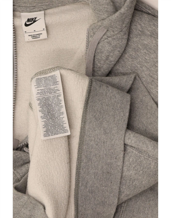 Maglione con cappuccio e zip da uomo NIKE in cotone grigio medio