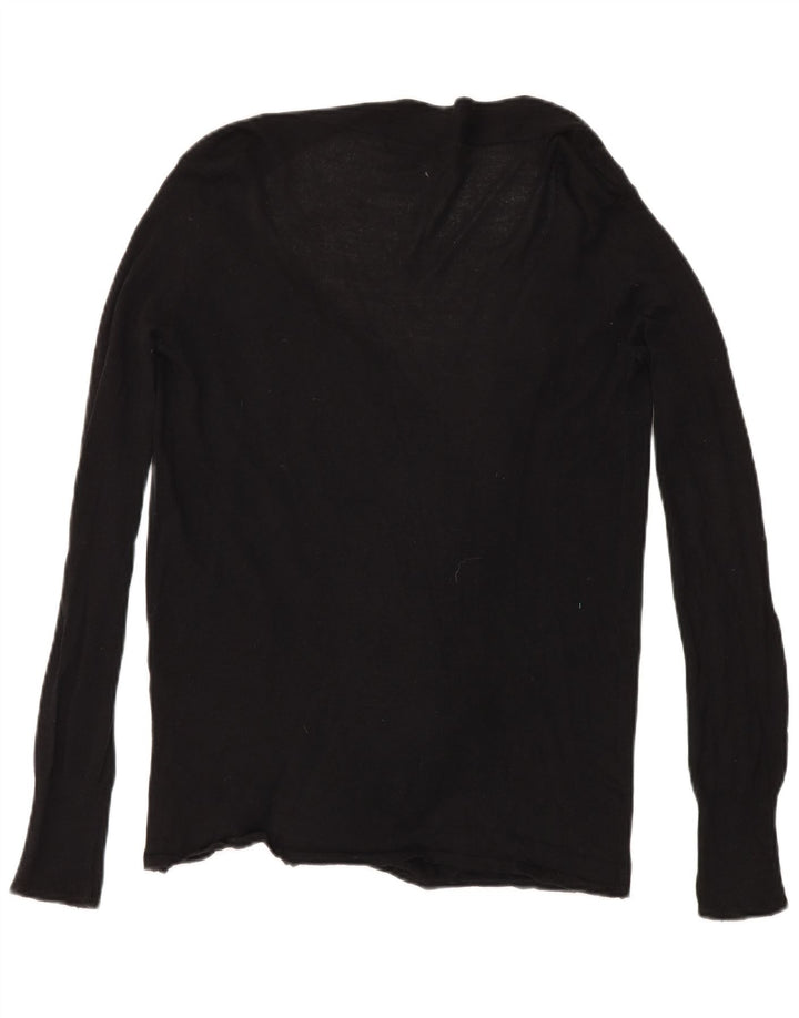 Maglione cardigan aperto da donna Zara UK 12 cotone nero medio
