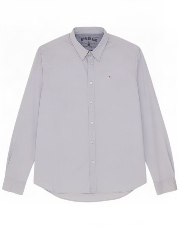 Replay Camicia da uomo vestibilità regolare 2XL Cotone blu