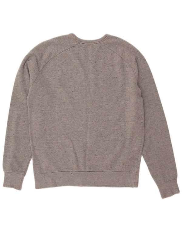 TOMMY HILFIGER Felpa da donna vintage fit maglione UK 16 grande grigio