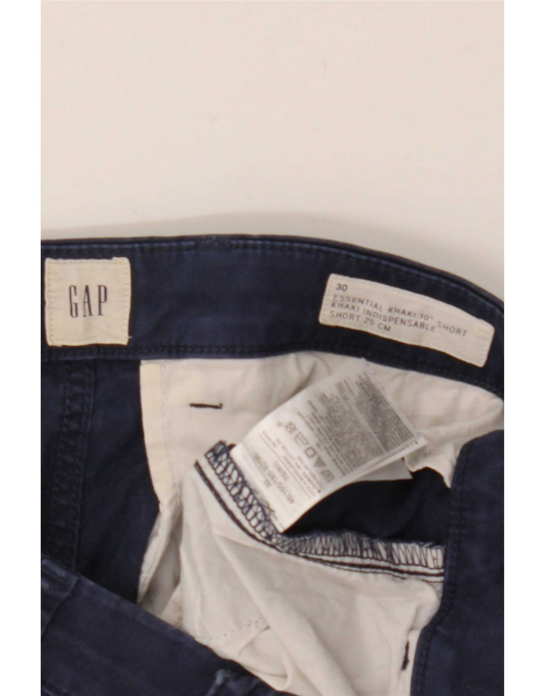 Gap Pantaloncini chino kaki da uomo medi W30 in cotone blu navy