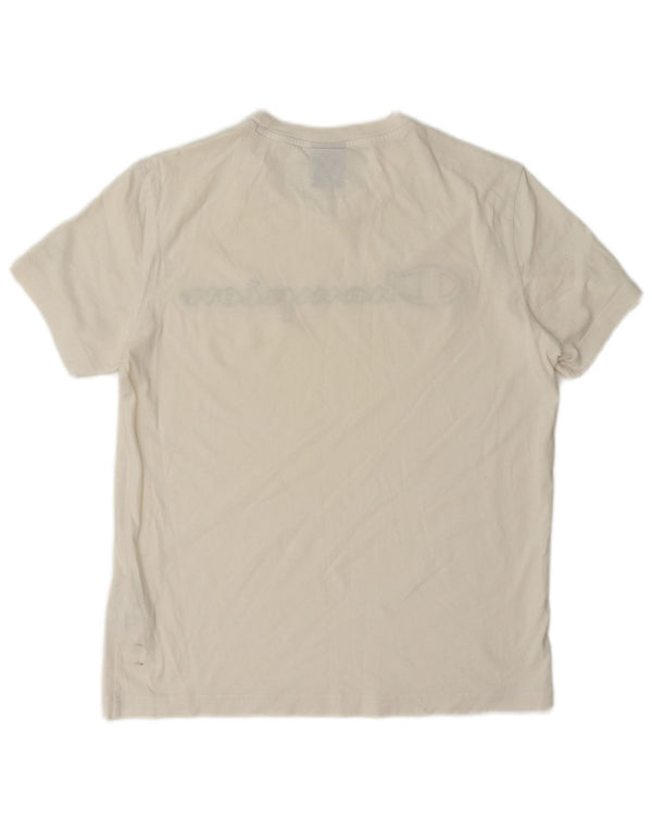 T-shirt grafica da uomo Champion Top XS in cotone bianco