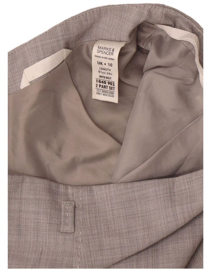 Gonna a tubino da donna Marks & Spencer UK 10 piccola W30 poliestere grigio