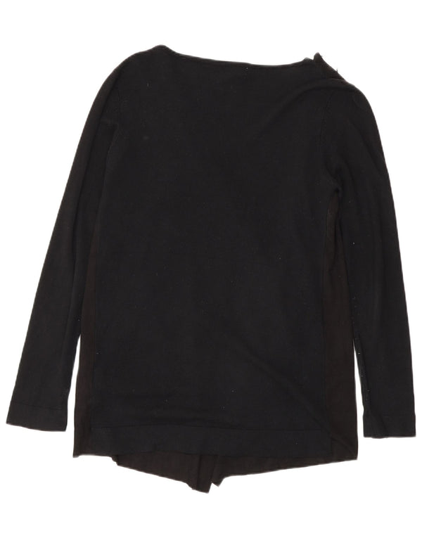 Maglione cardigan aperto da uomo Zara UK 10 piccolo in viscosa nera