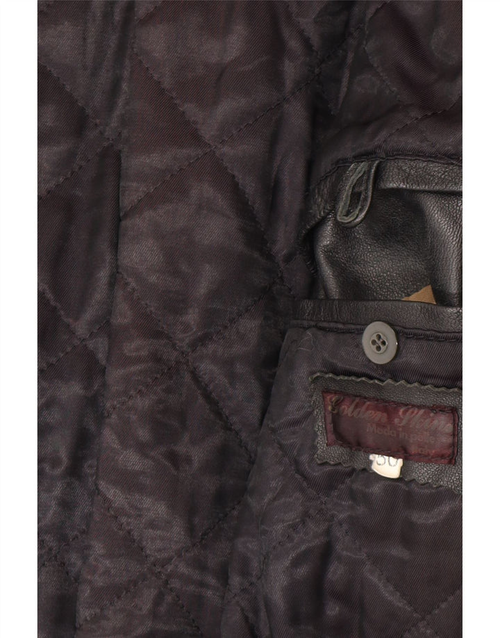 Giacca in pelle vintage da uomo IT 50 grande nera