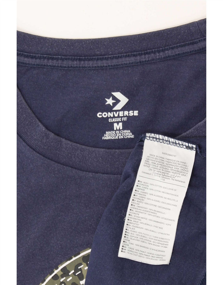 T-shirt grafica da donna Converse Top UK 12 cotone medio blu navy