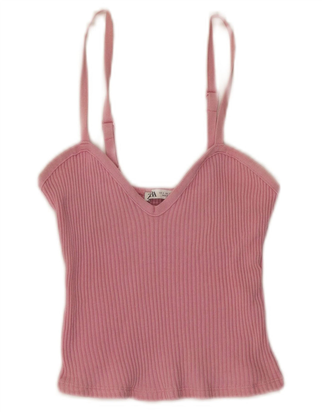 Top corto con canottiera corta da donna Zara UK 8 piccolo rosa