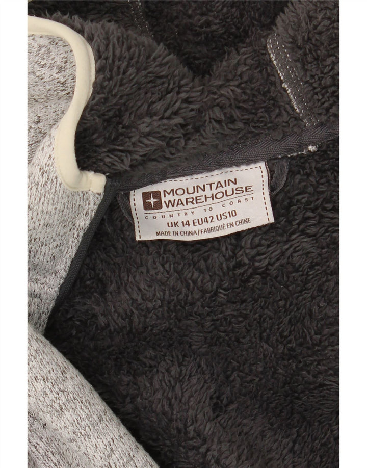 MOUNTAIN WAREHOUSE Womens Oversized Zip Hoodie Sweater UK 14 Large Grey