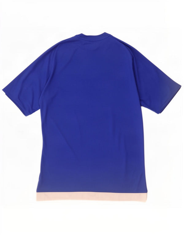 Adidas Mens Climalite T-Shirt Top Small Blue Colourblock Polyester