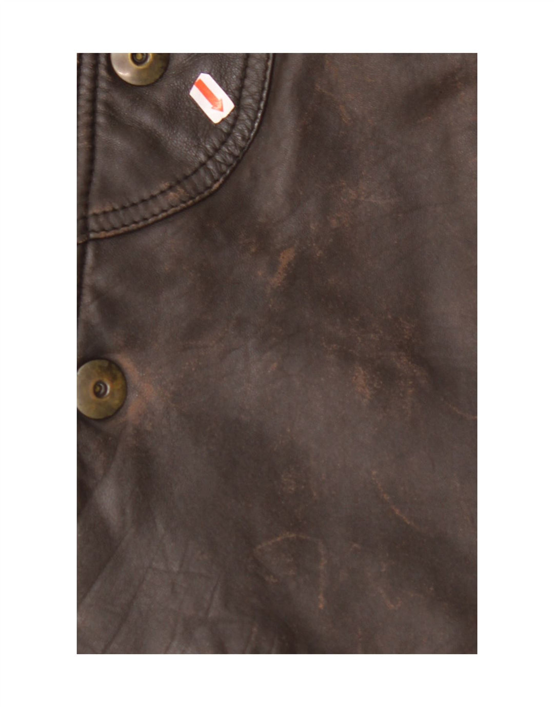 MARCOS Cappotto in Pelle da Uomo IT 50 Large in Pelle Marrone