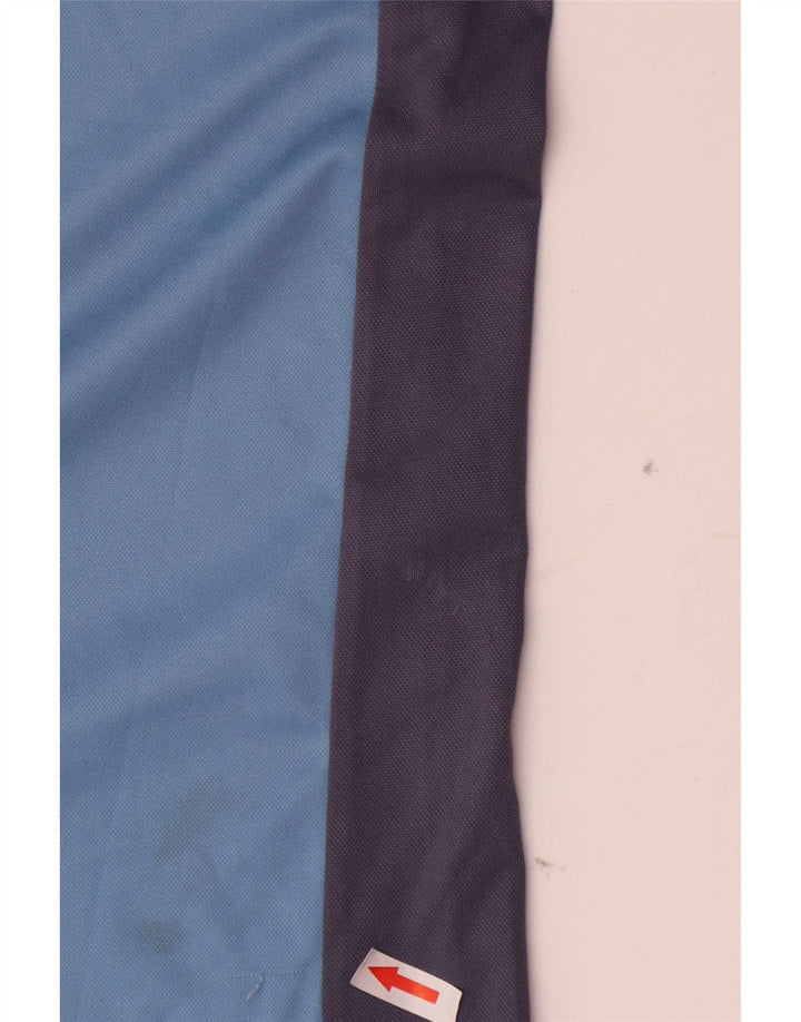 Polo da uomo con zip e collo Lotto XL in poliestere color block blu