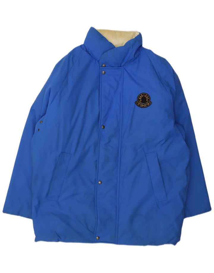 Moncler Giacca imbottita con cappuccio da uomo taglia 3 grande blu in poliammide