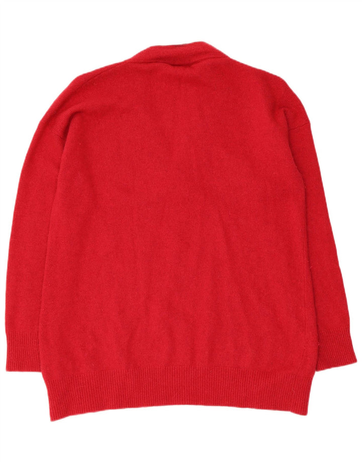 Maglione da donna con scollo a V Gant UK 16 Large Rosso Poliammide