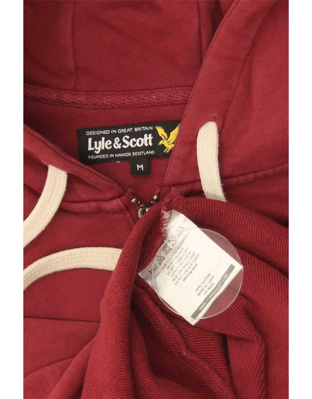 Maglione con cappuccio e zip da uomo Lyle & Scott in cotone rosso medio